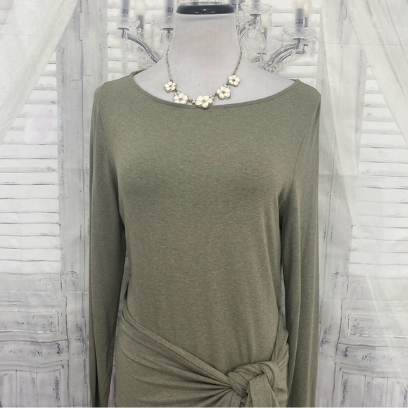 Ralph Lauren Sz 10 Green Tie-Waist Short Casual Mini Dress Long Sleeve Pullover - Picture 11 of 15